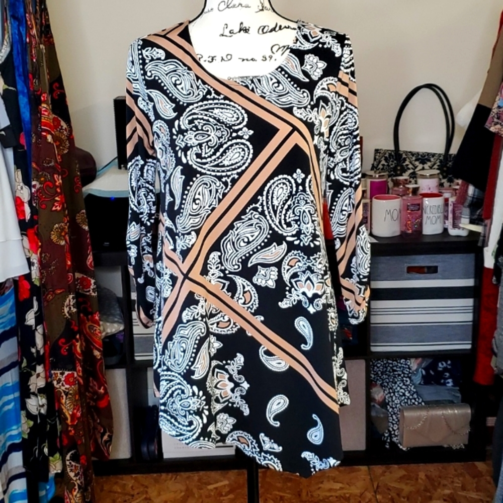 Alfani 3/4 sleeve asymmetrical tunic